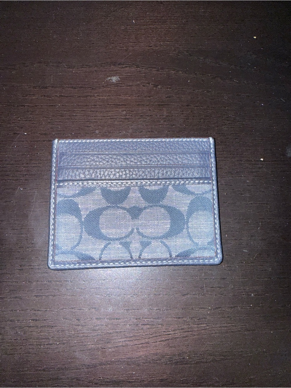 Coach Blue denim Signature Card Case